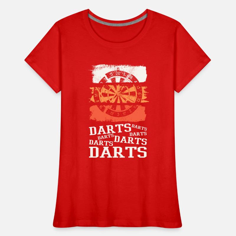 Fléchettes, jeu de fléchettes, jeu de fléchettes, fléchettes, joueurs de fléchettes T-shirt bio Premium Femme