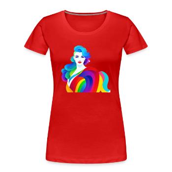 Lesbian T-Shirts - Lesbian Girl LGBT Design - T-shirt bio Premium Femme - rouge - Devant - Mia (176cm)