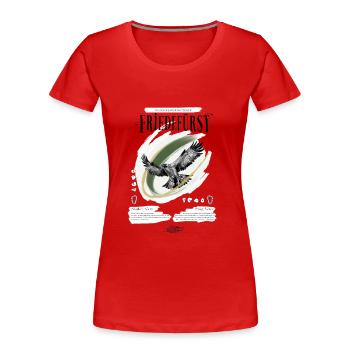 Friedefürst boulder - Frauen Premium Bio T-Shirt - Rot - Vorne - Mia (176cm)