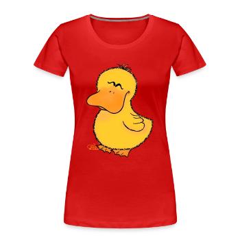 Duckli - Women's Premium Organic T-Shirt - red - Front - Mia (176cm)