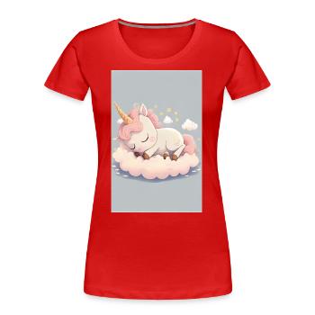 Bébé Licorne - T-shirt bio Premium Femme - rouge - Devant - Mia (176cm)