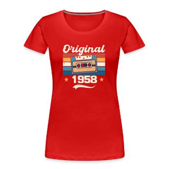 Born Gift Original 1958 Gift Idea 1958 - Women's Premium Organic T-Shirt - red - Front - Mia (176cm)