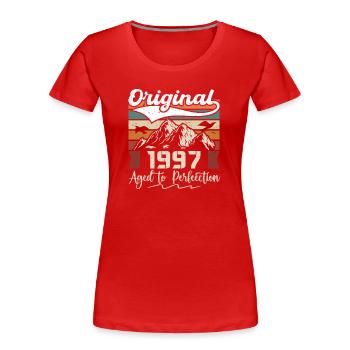 1997 - Cadeau né en 1997 - T-shirt bio Premium Femme - rouge - Devant - Mia (176cm)