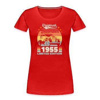 December 1955 Birthday present December 1955 - Women's Premium Organic T-Shirt - red - Front - Mia (176cm)