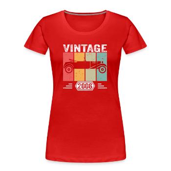 Classic Since 2006, Vintage Car Birthday Gift 2006 - Frauen Premium Bio T-Shirt - Rot - Vorne - Mia (176cm)