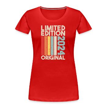 2024 - Limited Edition Birthday Gift 2024 Original - Women's Premium Organic T-Shirt - red - Front - Mia (176cm)