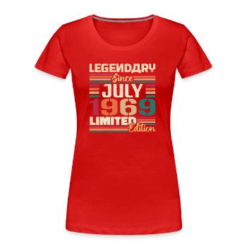 July 1969 Anniversary July 1969 July Year - Women's Premium Organic T-Shirt - red - Front - Mia (176cm)