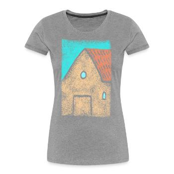 Haus - Architektur Design - Landleben - Frauen Premium Bio T-Shirt - Navy - Vorne - Mia (176cm)