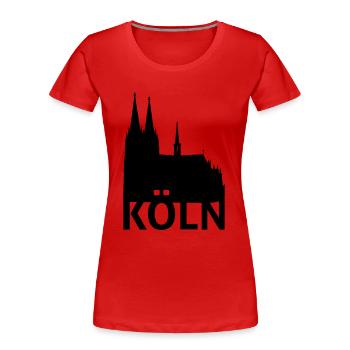 Kölner Dom - Frauen Premium Bio T-Shirt - Rot - Vorne - Mia (176cm)