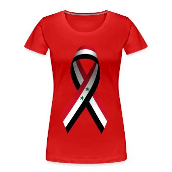 Friedensschleife - Freiheit für Syrien - Frauen Premium Bio T-Shirt - Rot - Vorne - Mia (176cm)