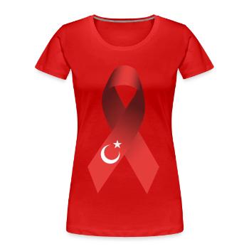 Frieden und Demokratie für die Türkei - Frauen Premium Bio T-Shirt - Rot - Vorne - Mia (176cm)