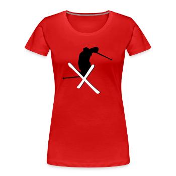 Ski - Freestyle - Frauen Premium Bio T-Shirt - Rot - Vorne - Mia (176cm)