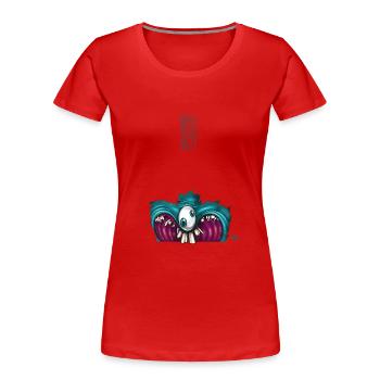 OneEyeTwoPupil[00110101] - Frauen Premium Bio T-Shirt - Rot - Vorne - Mia (176cm)