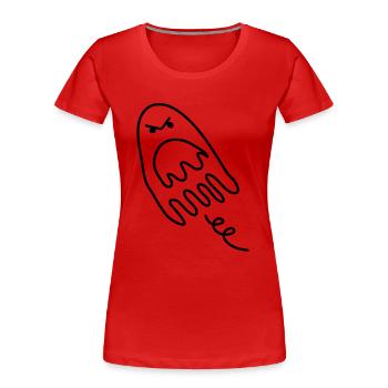 fantôme peur monstre enfant hanté bébé halloween - T-shirt bio Premium Femme - rouge - Devant - Mia (176cm)
