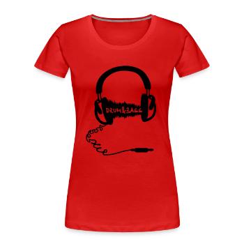 Headphones Audio Wave Motif: Drum & Bass - Women's Premium Organic T-Shirt - red - Front - Mia (176cm)