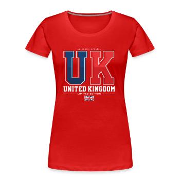 UK - Frauen Premium Bio T-Shirt - Rot - Vorne - Mia (176cm)