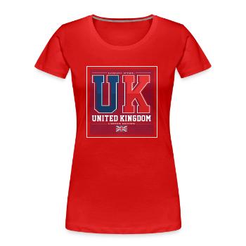UK - Frauen Premium Bio T-Shirt - Rot - Vorne - Mia (176cm)