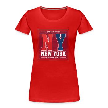 New York - T-shirt bio Premium Femme - rouge - Devant - Mia (176cm)