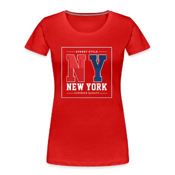 New York - T-shirt bio Premium Femme - rouge - Devant - Mia (176cm)