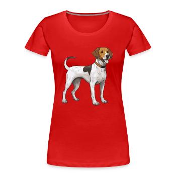 Chien Beagle - T-shirt bio Premium Femme - rouge - Devant - Mia (176cm)