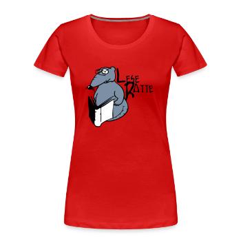 rat de bibliothèque - T-shirt bio Premium Femme - rouge - Devant - Mia (176cm)