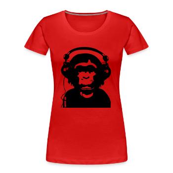 Music by POP CHIMPS - Frauen Premium Bio T-Shirt - Rot - Vorne - Mia (176cm)