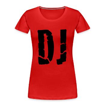 dj - Frauen Premium Bio T-Shirt - Rot - Vorne - Mia (176cm)