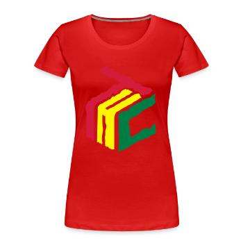 THC CUBE 3D Logo 420 - Frauen Premium Bio T-Shirt - Rot - Vorne - Mia (176cm)