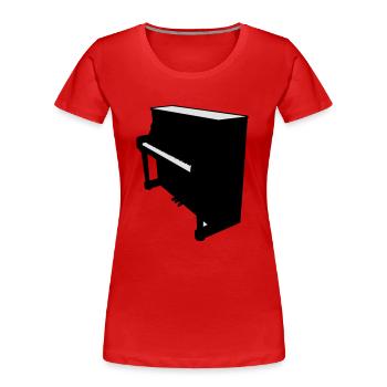 Piano / Klavier - Frauen Premium Bio T-Shirt - Rot - Vorne - Mia (176cm)