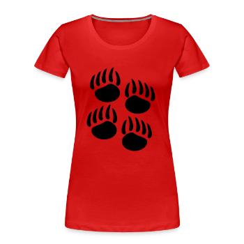baerentatze3 - Frauen Premium Bio T-Shirt - Rot - Vorne - Mia (176cm)