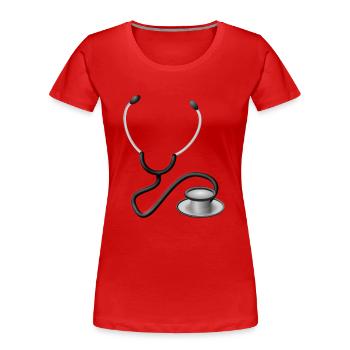 doc71 - T-shirt bio Premium Femme - rouge - Devant - Mia (176cm)
