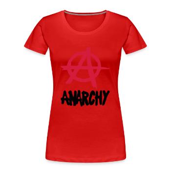 Anarchy__V002 - Frauen Premium Bio T-Shirt - Rot - Vorne - Mia (176cm)