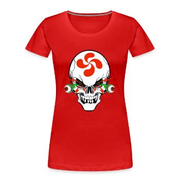Basque skull - Frauen Premium Bio T-Shirt - Rot - Vorne - Mia (176cm)