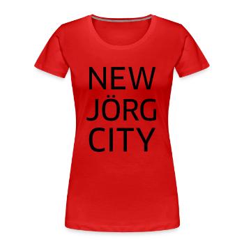 New Jörg City - Frauen Premium Bio T-Shirt - Rot - Vorne - Mia (176cm)