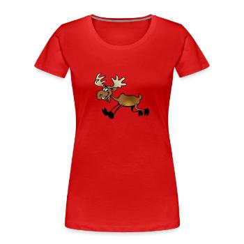Moose runs - Women's Premium Organic T-Shirt - red - Front - Mia (176cm)