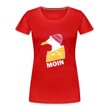 East Frisia | Seagull | Hello - Women's Premium Organic T-Shirt - red - Front - Mia (176cm)