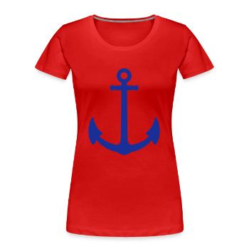 anchor - Women's Premium Organic T-Shirt - red - Front - Mia (176cm)