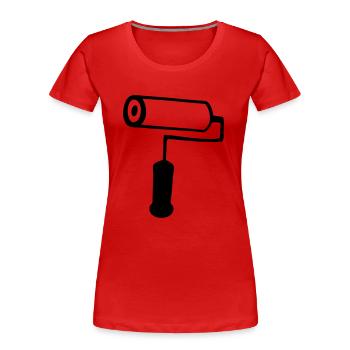 rouleau peinture - T-shirt bio Premium Femme - rouge - Devant - Mia (176cm)