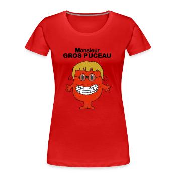 monsieur gros puceau - T-shirt bio Premium Femme - rouge - Devant - Mia (176cm)