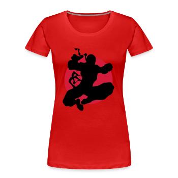 Martial arts, Karate, Boxing, Ninjutsu, Kung Fu, - Women's Premium Organic T-Shirt - red - Front - Mia (176cm)