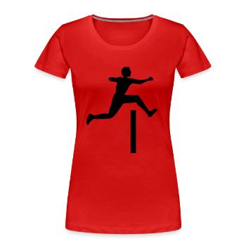 hurdling Hurdle race - Women's Premium Organic T-Shirt - red - Front - Mia (176cm)
