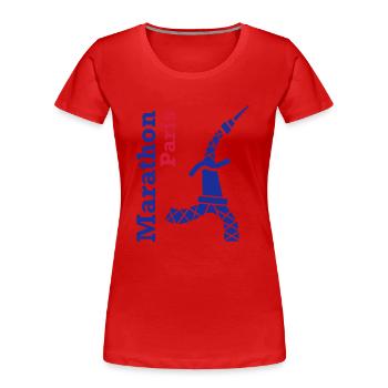 paris_marathon_eiffeltour - Frauen Premium Bio T-Shirt - Rot - Vorne - Mia (176cm)