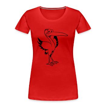 storch witzig comic - Frauen Premium Bio T-Shirt - Rot - Vorne - Mia (176cm)