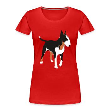 Bullterrier - Frauen Premium Bio T-Shirt - Rot - Vorne - Mia (176cm)