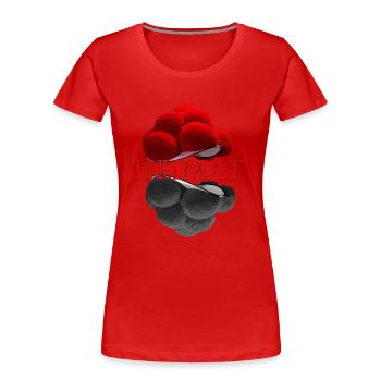 Bollenhüte Heimat 4.0 - Frauen Premium Bio T-Shirt - Rot - Vorne - Mia (176cm)