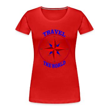 Travel - Frauen Premium Bio T-Shirt - Rot - Vorne - Mia (176cm)