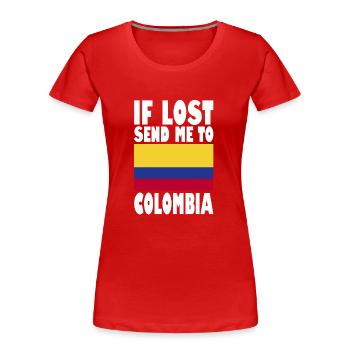 Drapeau de la Colombie - T-shirt bio Premium Femme - rouge - Devant - Mia (176cm)