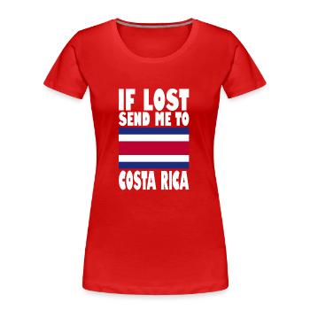 Drapeau du Costa Rica - T-shirt bio Premium Femme - rouge - Devant - Mia (176cm)