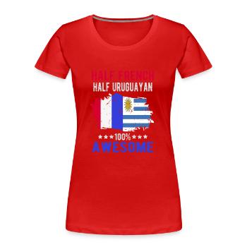 Half French Half Uruguayan - Women's Premium Organic T-Shirt - red - Front - Mia (176cm)