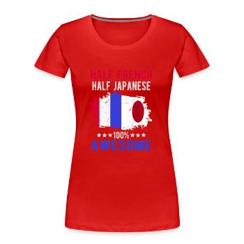 Half French Half Japanese - Women's Premium Organic T-Shirt - red - Front - Mia (176cm)